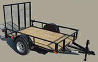 Single Axle, Angle Top Rail, Ramp Gate Trailer